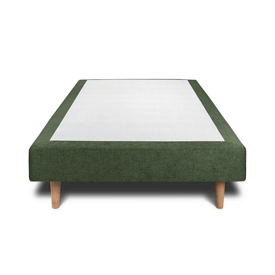 Sommeil De Plomb Sommier Tapissier Tissu Vert 80x200 H35cm Outlet