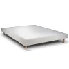 Sommeil De Plomb Sommier Tapissier Velours Gris clair 140x190 H29cm Hot