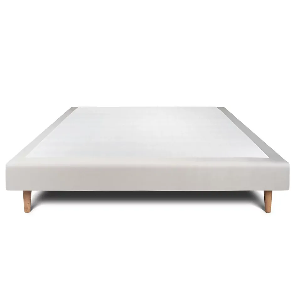 Sommeil De Plomb Sommier Tapissier Velours Gris clair 140x190 H29cm Hot