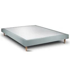 Sommeil De Plomb Sommier Tapissier Velours Gris bleuté 140x200 H29cm