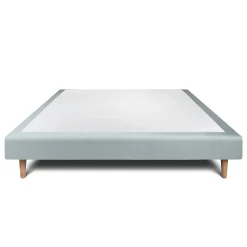 Sommeil De Plomb Sommier Tapissier Velours Gris bleuté 140x200 H29cm