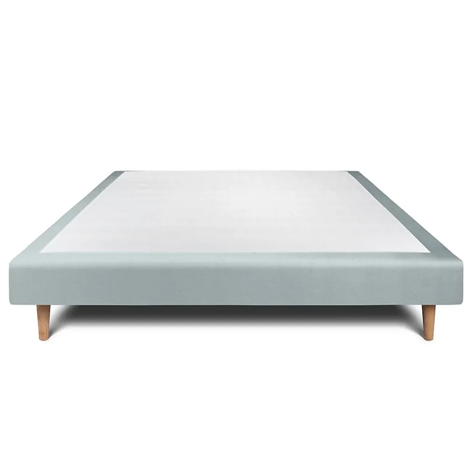 Sommeil De Plomb Sommier Tapissier Velours Gris bleuté 140x200 H29cm