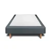 Sommeil De Plomb Sommier Tapissier Velours Gris anthracite 100x200 H29cm Outlet