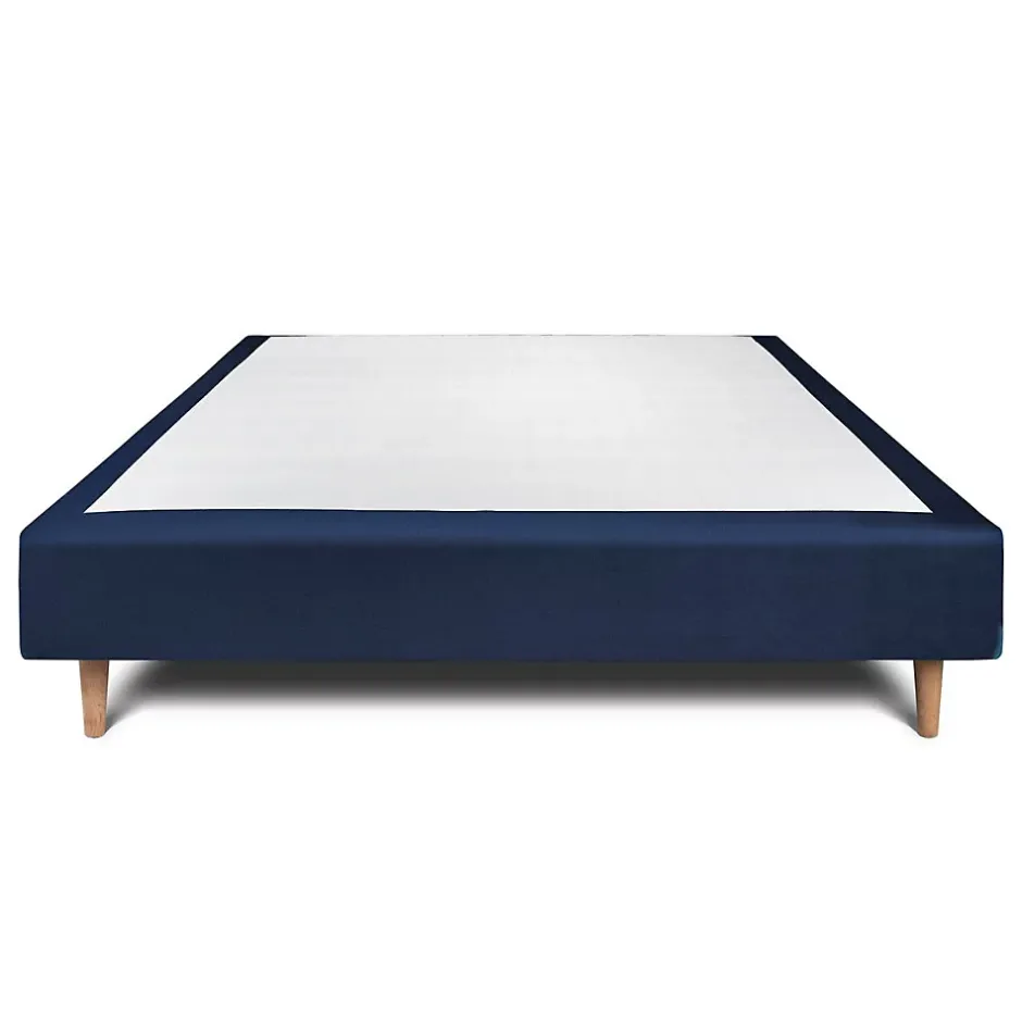 Sommeil De Plomb Sommier Tapissier Velours Bleu 150x190 H35cm Clearance