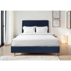 Sommeil De Plomb Sommier Tapissier Velours Bleu 150x190 H35cm Clearance