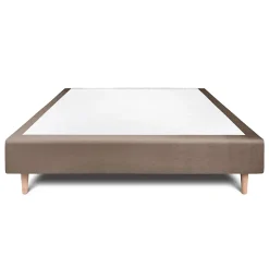 Sommeil De Plomb Sommier Tapissier Velours Taupe 140x200 H35cm Best
