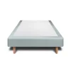 Sommeil De Plomb Sommier Tapissier Velours Gris bleuté 90x200 H29cm
