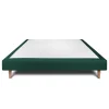 Sommeil De Plomb Sommier Tapissier Velours Vert 140x190 H29cm