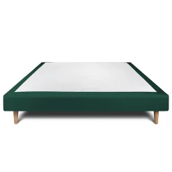 Sommeil De Plomb Sommier Tapissier Velours Vert 140x190 H29cm