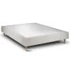 Sommeil De Plomb Sommier Tapissier Velours Gris clair 160x200 H35cm Sale