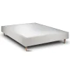 Sommeil De Plomb Sommier Tapissier Velours Gris clair 150x200 H35cm
