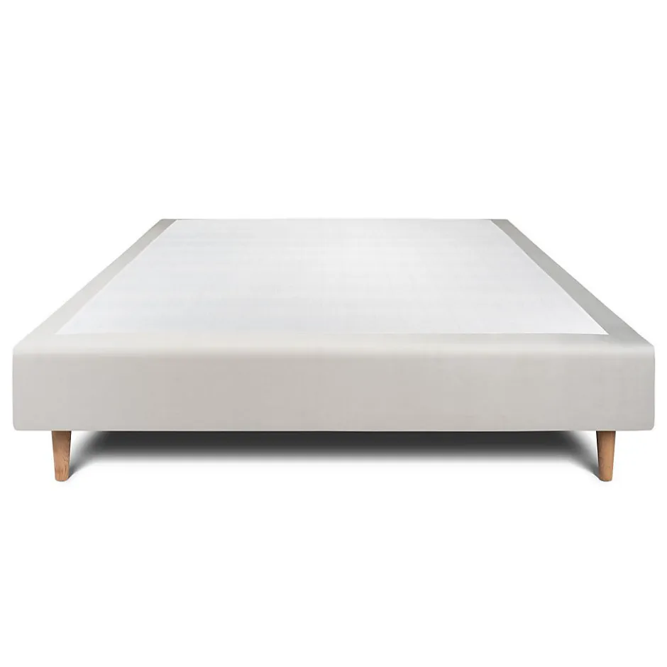 Sommeil De Plomb Sommier Tapissier Velours Gris clair 150x200 H35cm