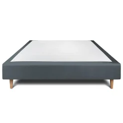 Sommeil De Plomb Sommier Tapissier Velours Gris anthracite 140x190 H35cm