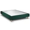 Sommeil De Plomb Sommier Tapissier Velours Vert 135x190 H35cm