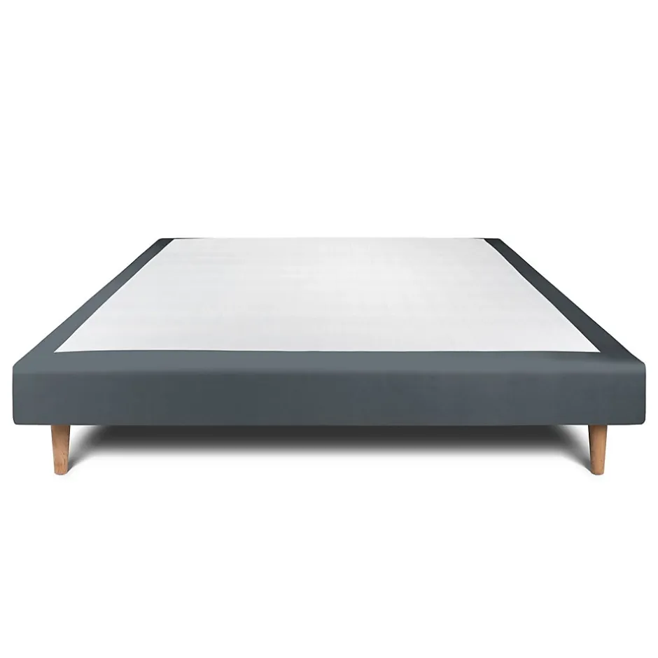 Sommeil De Plomb Sommier Tapissier Velours Gris anthracite 140x190 H29cm Online