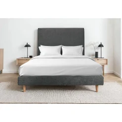 Sommeil De Plomb Sommier Tapissier Velours Gris anthracite 140x190 H29cm Online
