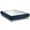 Sommeil De Plomb Sommier Tapissier Velours Bleu 160x200 H35cm