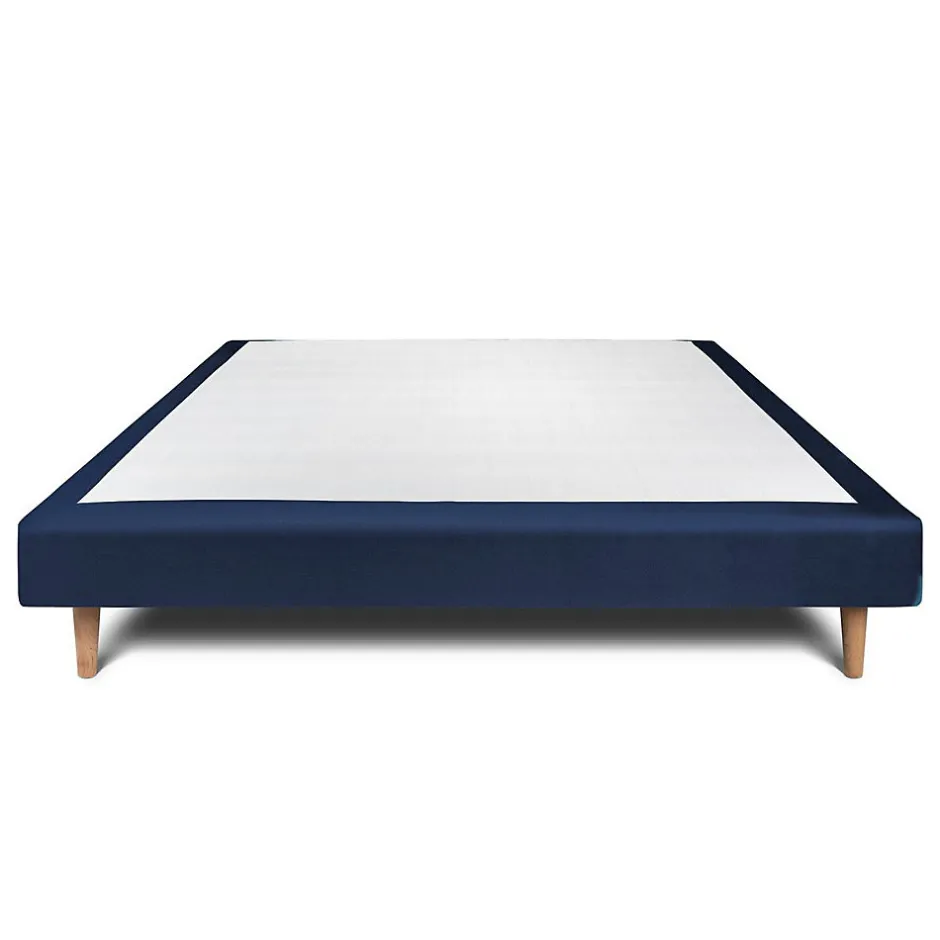 Sommeil De Plomb Sommier Tapissier Velours Bleu 150x200 H29cm