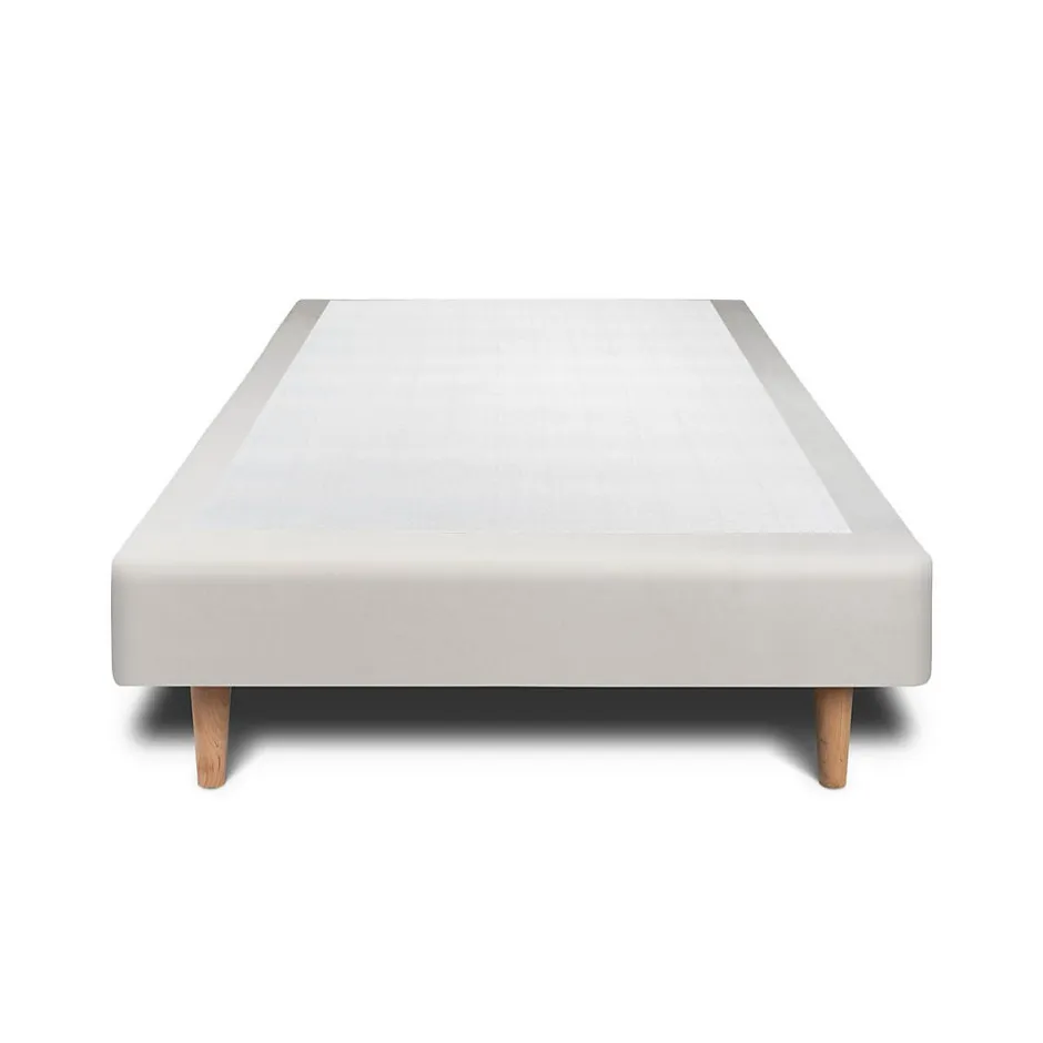 Sommeil De Plomb Sommier Tapissier Velours Gris clair 100x200 H35cm