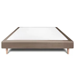Sommeil De Plomb Sommier Tapissier Velours Taupe 150x190 H29cm Sale
