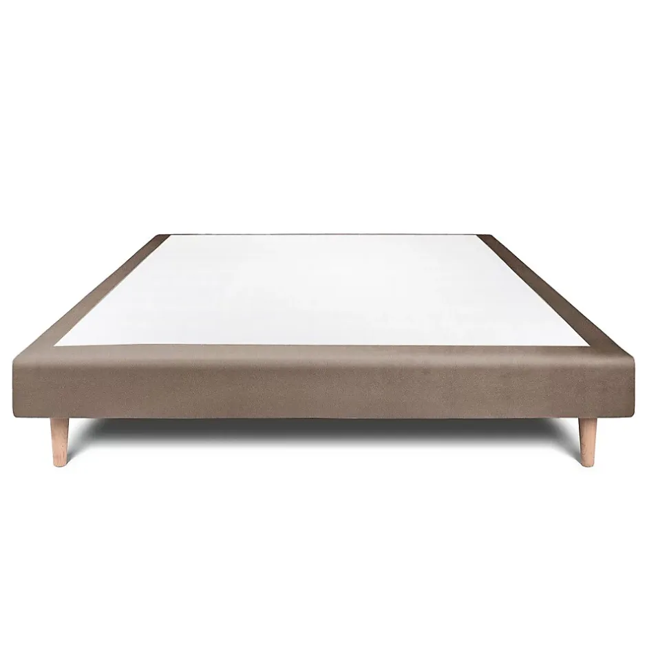 Sommeil De Plomb Sommier Tapissier Velours Taupe 150x190 H29cm Sale