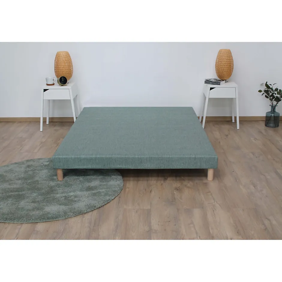 Idliterie Sommier tapissier vert celadon 140x190