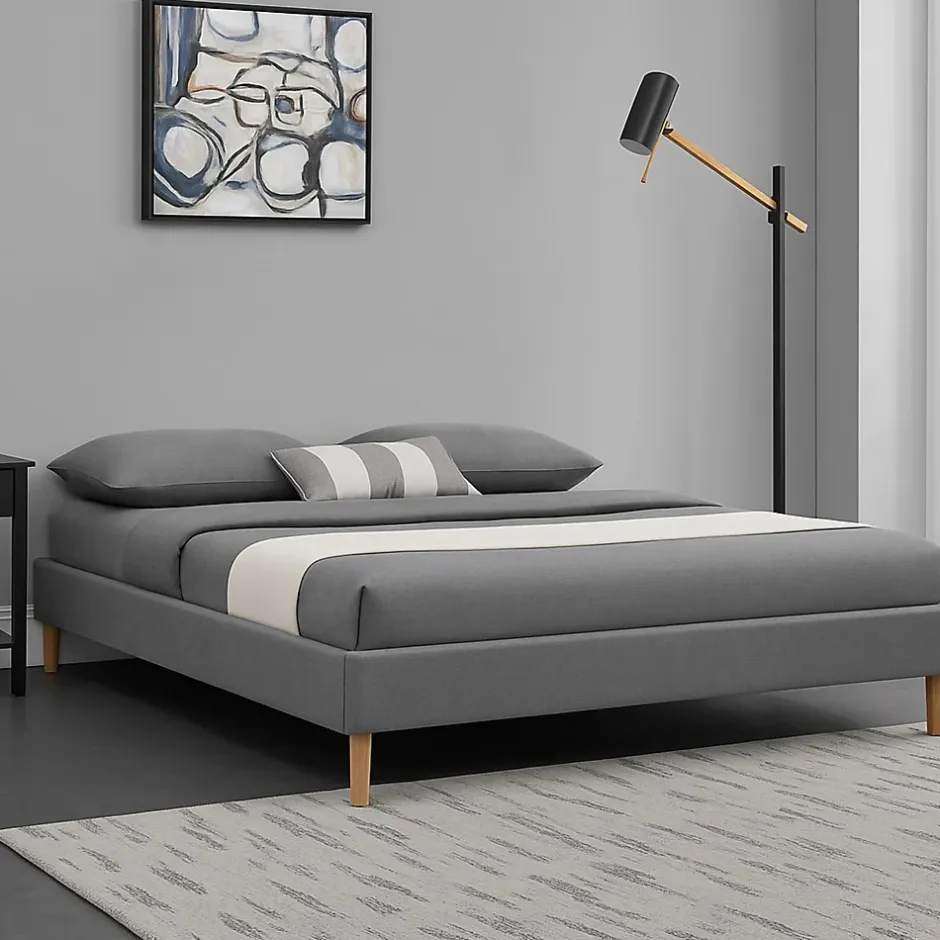 King Of Dreams Sommier tapissier 200x200 cm - 20 cm - 13 lattes - montage rapide et facile - revêtement facile d'entretien - SOMMIER GREGORY GRIS Best