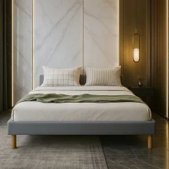 King Of Dreams Sommier Tapissier 140x200 cm 20 cm 13 Lattes Montage Rapide et Facile Design Moderne et Esthétique Adrien Gris