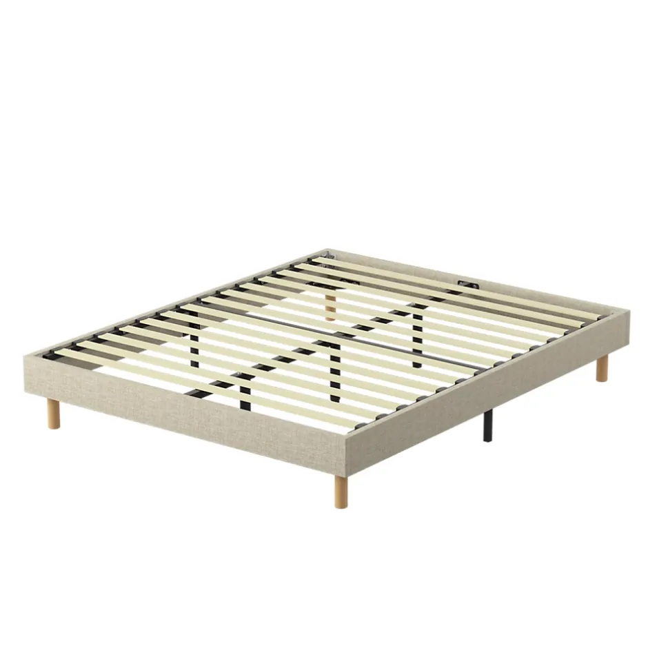 Teeno Sommier tapissier 140x190 cm 2x14 lattes, 9 pieds Hauteur du cadre 29 cm Outlet