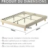 Teeno Sommier tapissier 160x200 cm 2x14 lattes,comfort,beige Best