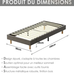 Teeno Sommier Tapissier 90x190cm , 14 lattes Best