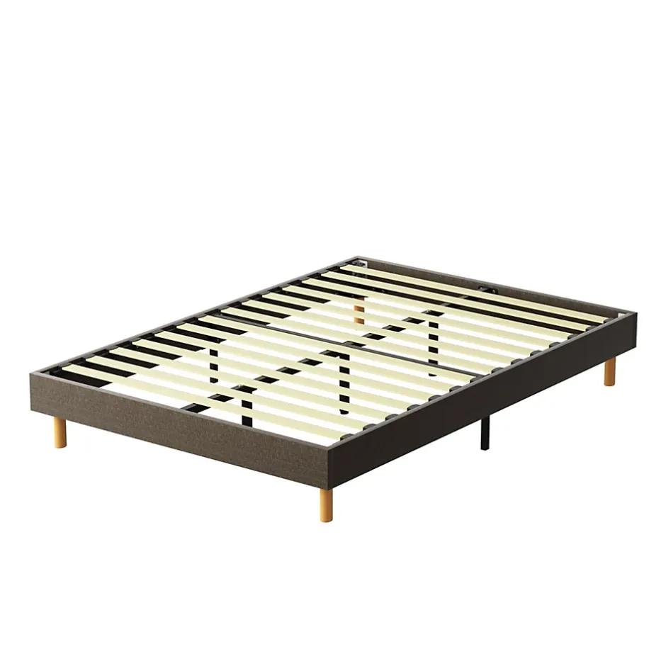 Teeno Sommier tapissier 140x200cm, 14 lattes, 9 pieds Hauteur du cadre 29 cm