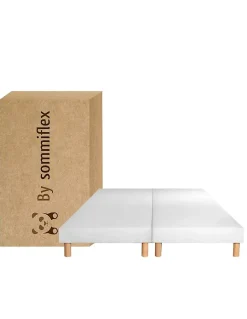 By Sommiflex. SOMMIER TAPISSIER 100x200x2 (200x200) FABRICATION FRANÇAISE ARTISANALE PIEDS OFFERTS HAUTEUR avec PIEDS 27 cm Outlet