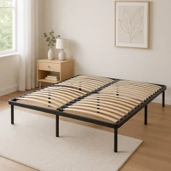 King Of Dreams Sommier 140x190 Cadre à Lattes Renforcé Soutien Réglable en Metal 1,4 mm - 34 Lattes 9 mm - 4 Pieds x 29 cm - Confort Optimisé Usa Clearance