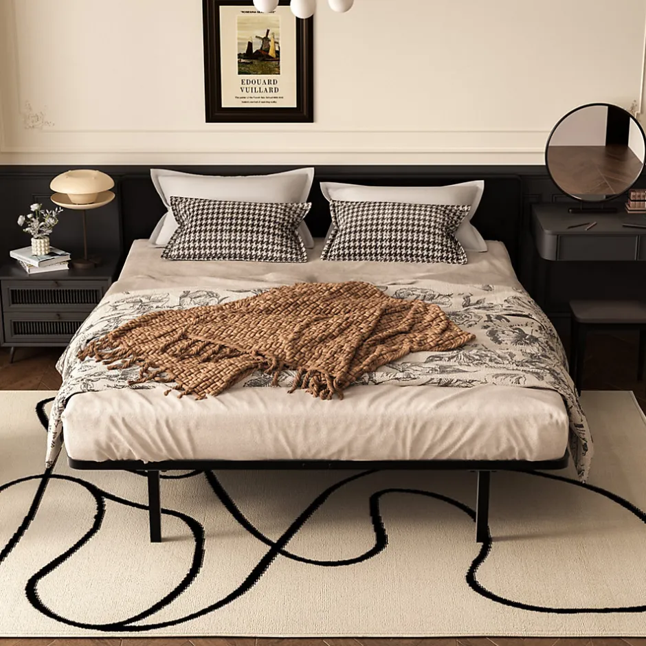Teeno Sommier 140x200 cm, 7 Pieds Durable, Lit avec Sommier à Lattes pour Adulte