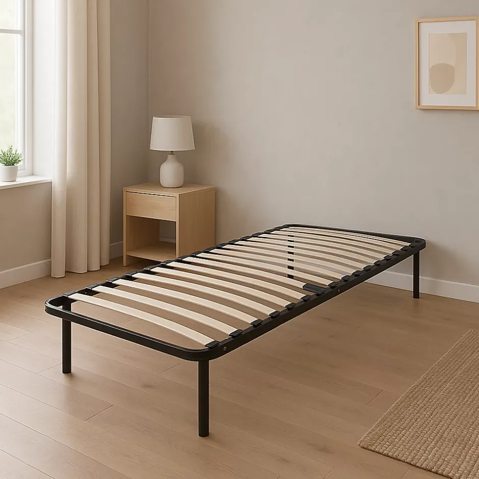 Provence Literie Sommier 80x190 cm - Solide et Confortable x 29 cm - Cadre à Lattes + 6 Pieds en Métal - Épaisseur Métal 1,2 mm - 14 Lattes en 9 mm Discount