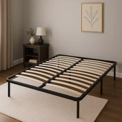 Literie Julien Sommier 140x190 cm Metal Solide et Confortable 29 cm - Montage Rapide - Lattes en Bois 14 en 9mm - Epaisseur Metal 1,2 mm - Idéal Online