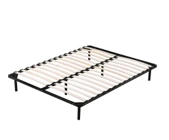 Nuits D'Or Sommier 140x190 cm Metal Solide et Confortable 29 cm - Montage Rapide - Lattes en Bois 14 en 9mm - Epaisseur Metal 1,2 mm - Idéal
