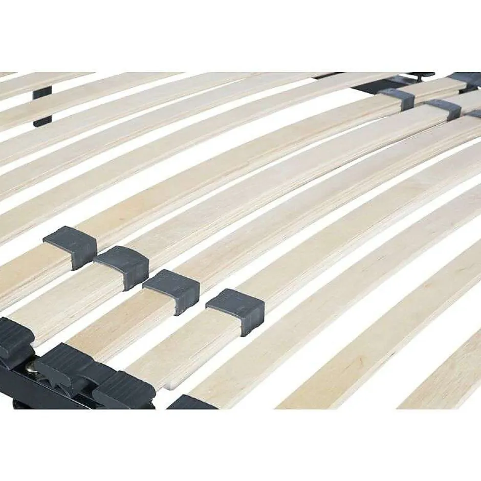 Provence Literie Sommier 120x200 cm Noir Cadre à lattes Renforcé 29 cm Soutien Réglable Métal Épaisseur 1,4 mm 34 Lattes 9 mm d'épaisseur Largeur 3 Sale