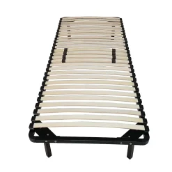 Literie Julien Sommier 90x200 Noir Cadre à Lattes Renforce et Soutien Réglable - 4 Pieds x 29 cm en Métal - Métal 1,4 mm - 34 Lattes 9 mm et 3,5 Discount