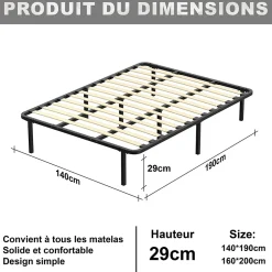 Teeno Sommier 140x190cm Hauteur de 29 cm Sale
