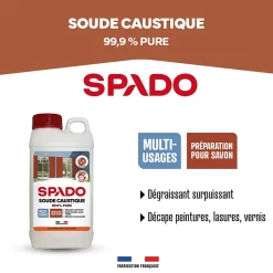 Spado Soude caustique formule pure 99,9% 1kg Clearance