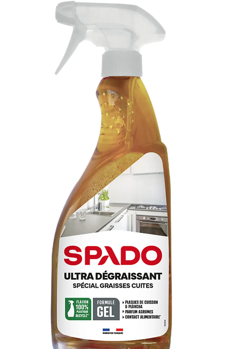Boldair Spray gel nettoyant ultra dégraissant spécial graisses cuites Spado 750ml