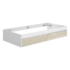Generic Structure de lit - LAGO - 2 tiroirs - 90 x 190 cm - Blanc / Chene Discount