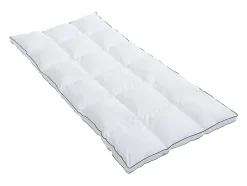 Vente-unique Surconfort de matelas anti-acariens 1 place - 90x 190 cm - Enveloppe satin 120 fils/cm2 - garnissage 1000gr/m2 - Blanc passepoil Clearance