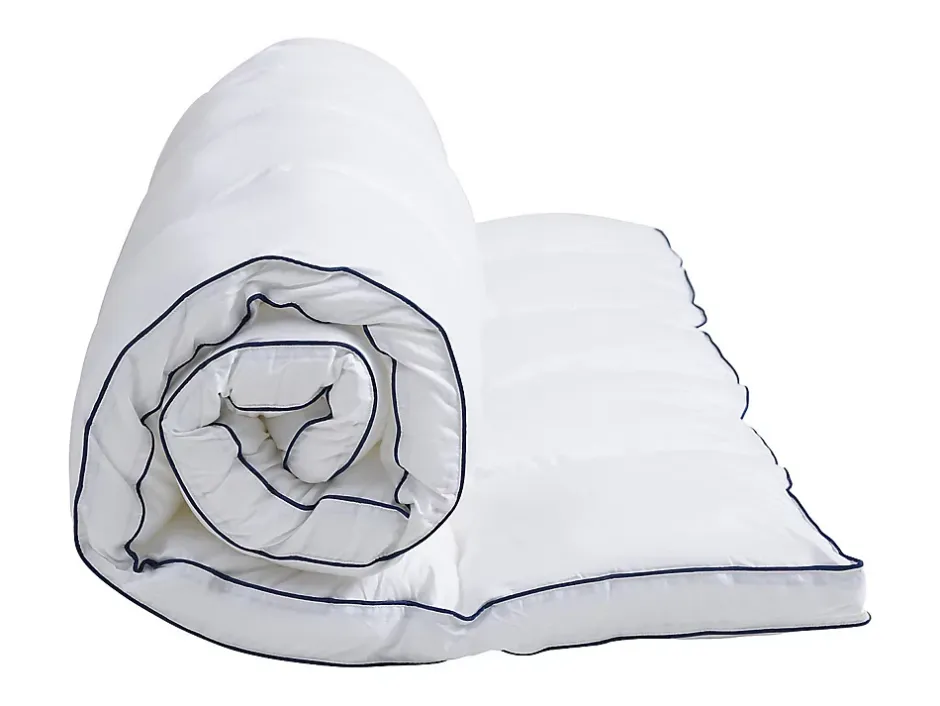 Vente-unique Surconfort de matelas anti-acariens 1 place - 90x 190 cm - Enveloppe satin 120 fils/cm2 - garnissage 1000gr/m2 - Blanc passepoil Clearance