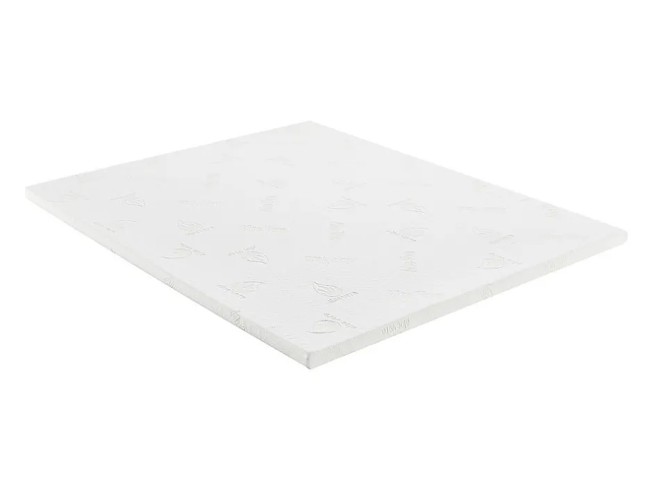 Vente-unique Surmatelas 160 x 200 cm luxe mémoire de forme coutil aloe vera ép.5cm - LACETO de NATUREA