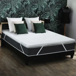 Idliterie Surmatelas déhoussable mousse haute résilience 35kg/m3 7 zones 160x200 Outlet