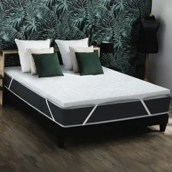 Idliterie Surmatelas déhoussable mousse à mémoire forme 50kg/m3 160x200