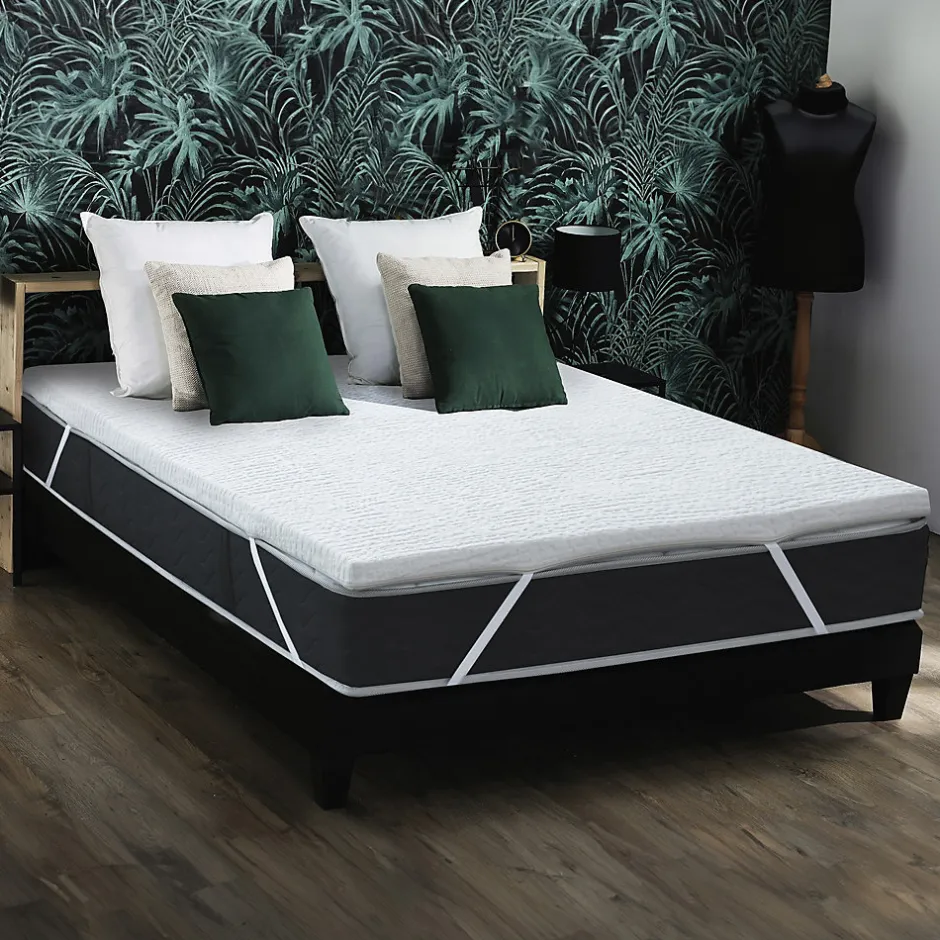 Idliterie Surmatelas déhoussable mousse à mémoire forme 50kg/m3 160x200